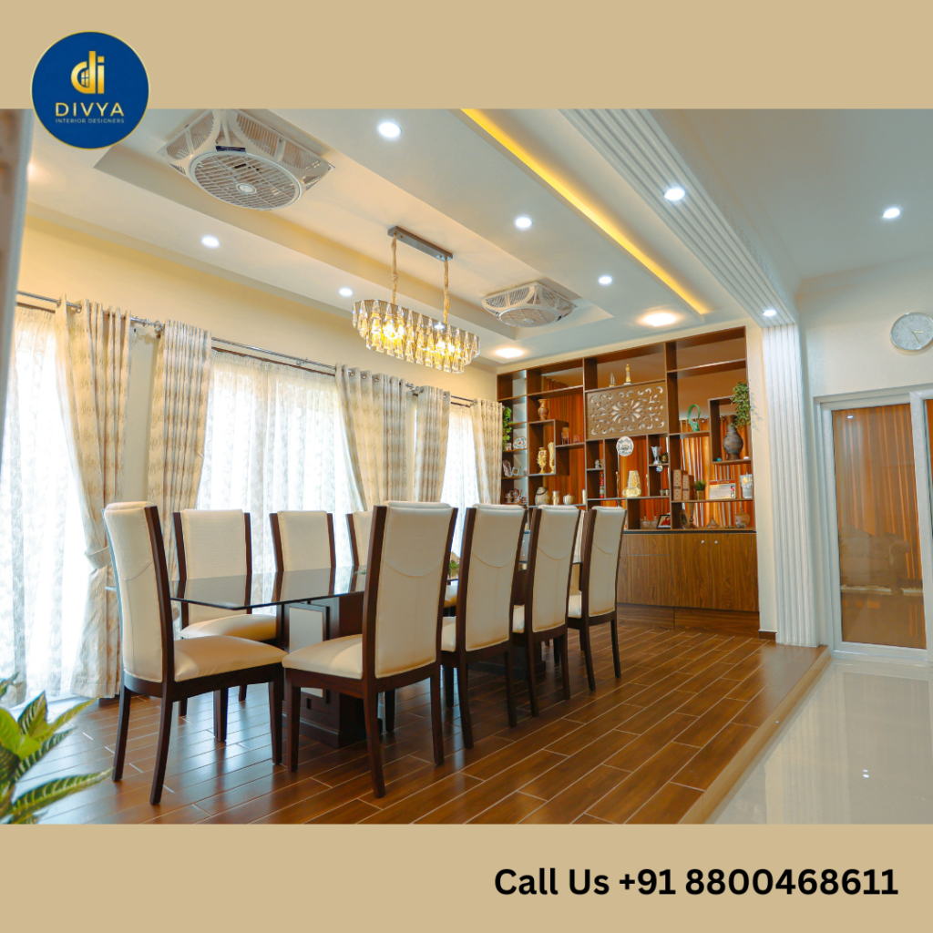 Elegant living room interior design with TV unit, storage and contemporary decor