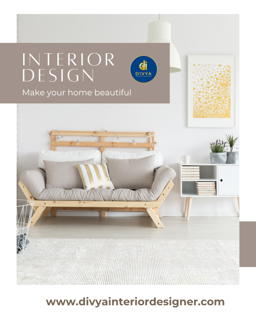 Bedroom interior design in Gaur City with wardrobe and space-saving furniture