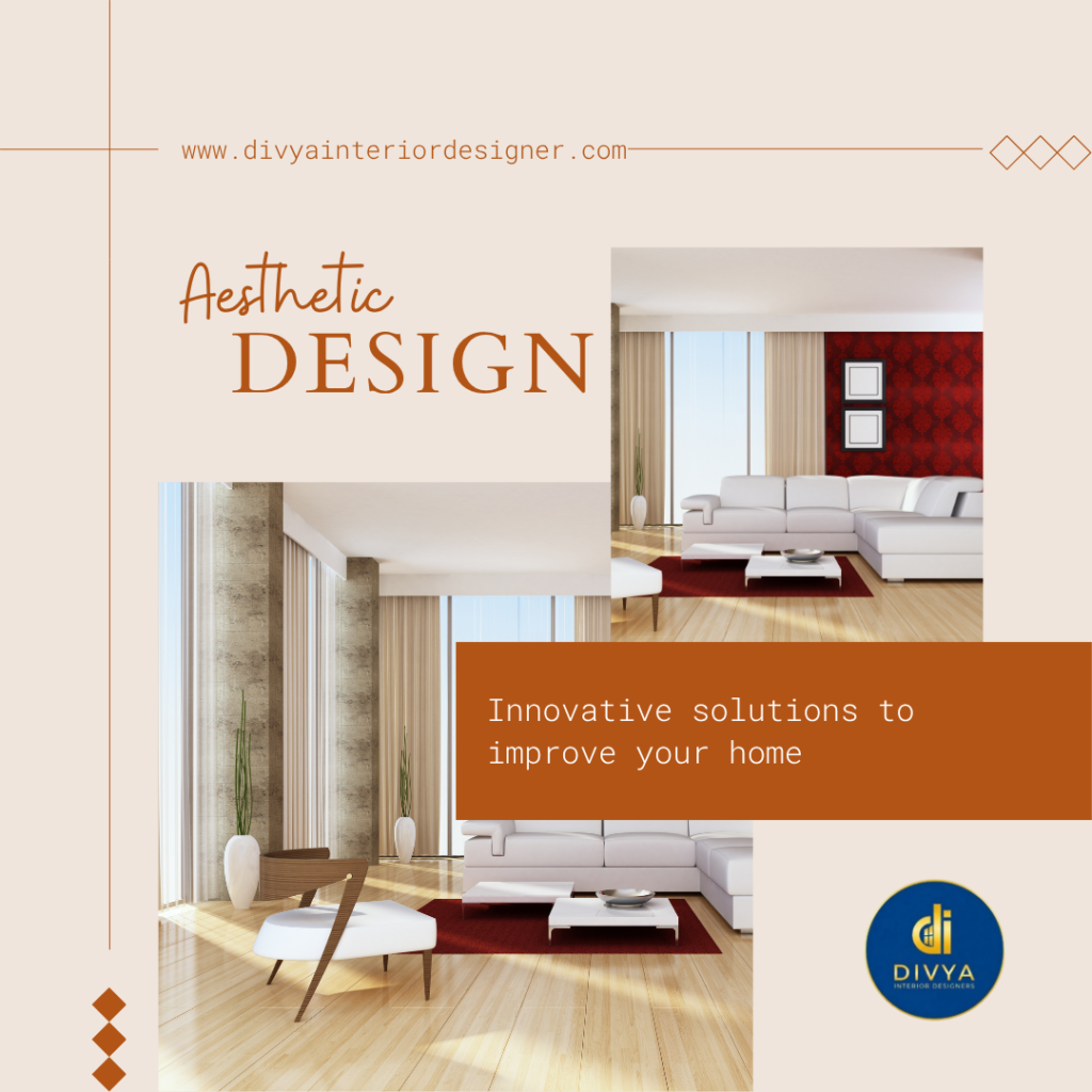 Interior design for home Gaur City with modern living room and smart storage