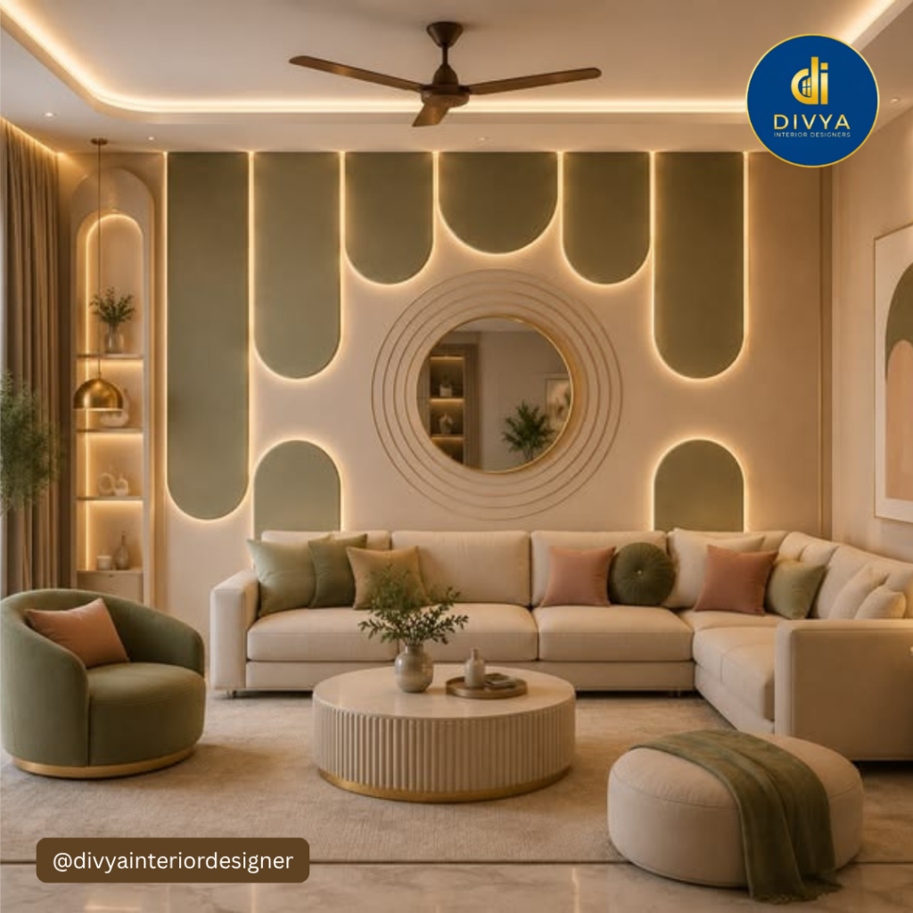 Living Room Interior Design | Divya Interior Designer