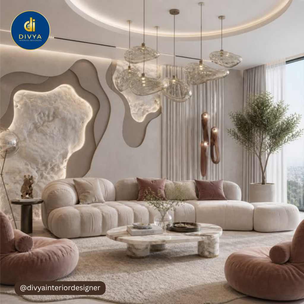 Living Room Interior Design | Divya Interior Designer